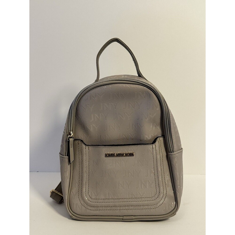 Jones New York JNY Mini Backpack Dusty Lavender Taupe Monogram Purse